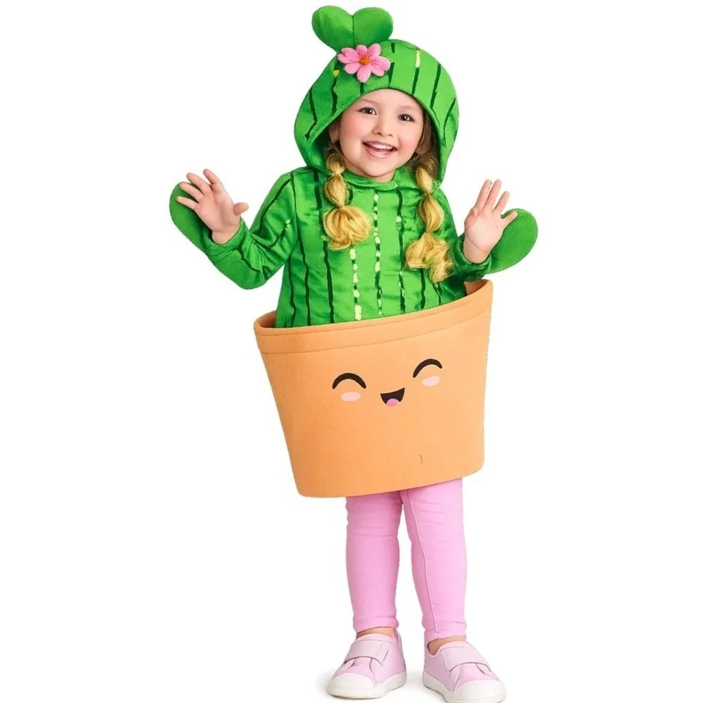 Hyde and Eek Boutique Potted Cactus Toddler Halloween Costume 2T-3T‎ Green New